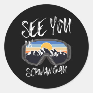 Sehen Sie sich in Schwangau Deutschland Urlaub Ski Runder Aufkleber