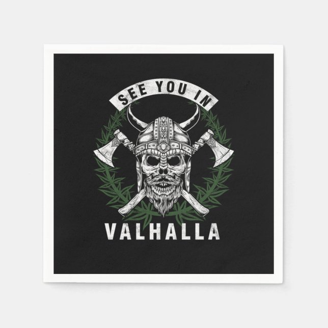 Sehen Sie sich Sie in Valhalla Cooler Norsemen Myt Serviette (Vorderseite)