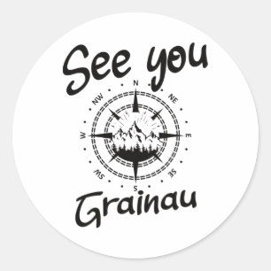 Sehen Sie Wandern Grainau Deutschland Urlaub Ski C Runder Aufkleber