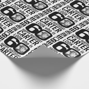 Sehen Sie, wer 60 Foto ist maßgeschneidert Mono 6 Geschenkpapier