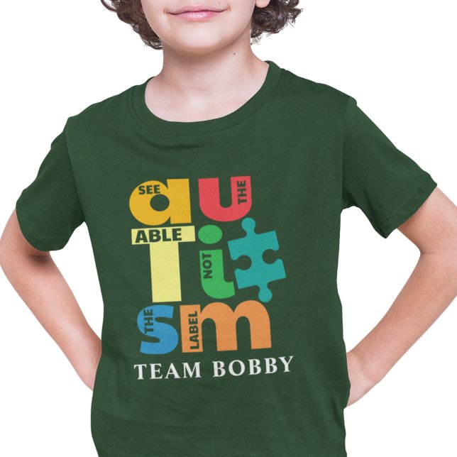 Sehen Sie, wie die Aufschrift nicht Autismus ist. T-Shirt (See The Able Not the Label Autism T-Shirt)