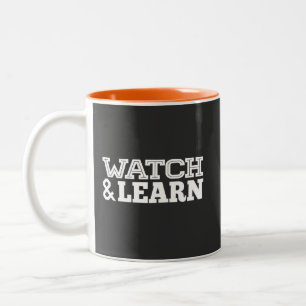 Sehen und lernen von weißem Text Zweifarbige Tasse