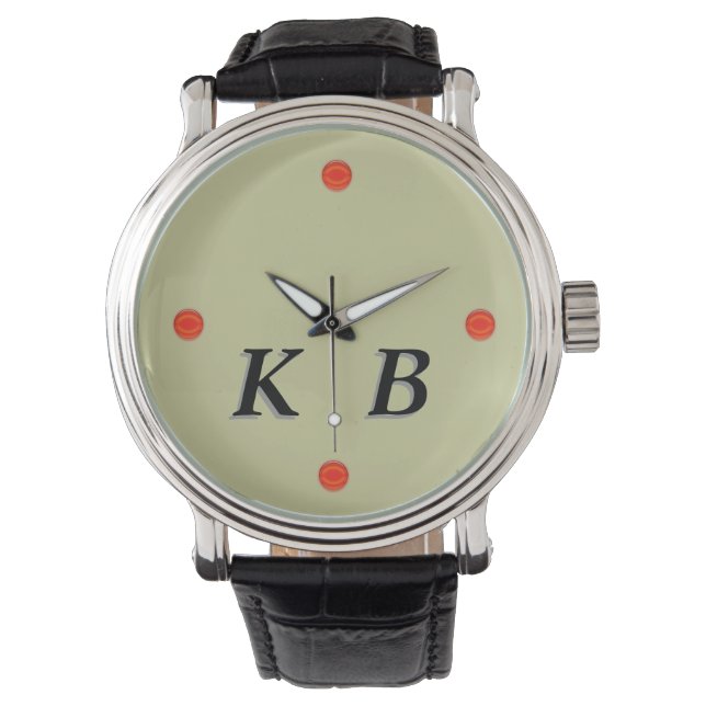 Sehen - Vier Punkte mit Initialen Armbanduhr (Vorderseite)