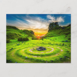 Sehenswürdigkeit bei Sonnenuntergang Postkarte