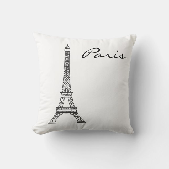 Sehenswürdigkeit Schwarz-Weiß-Paris Kissen (Vorderseite)