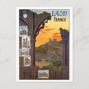 Sehenswürdigkeiten der Stadt Laon, Frankreich Postkarte