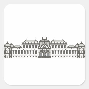 Sehenswürdigkeiten der Wiener Oberen Belvedere Quadratischer Aufkleber