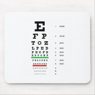 Sehkarte von Snellen für Augenarzt Mousepad