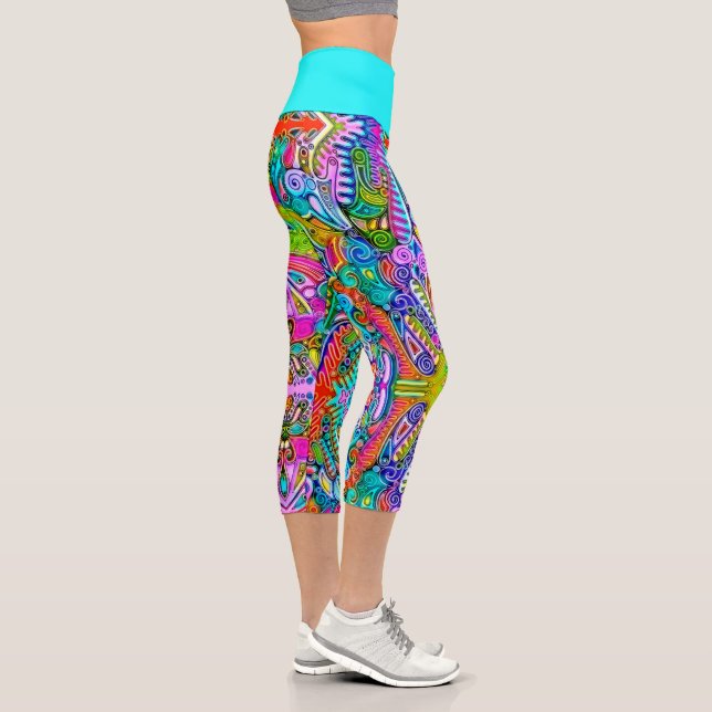 Sehr abstrakte Formen Art 9 Capri Leggings (Rechts)