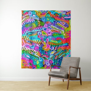 Sehr abstrakte Formen Art 9 Wandteppich