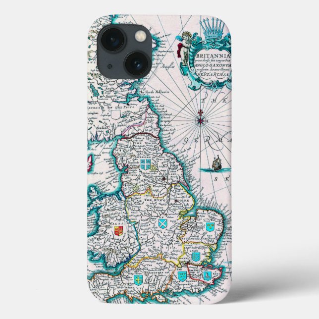 Sehr alte antike Karte von Britannien Case-Mate iPhone Hülle (Rückseite)