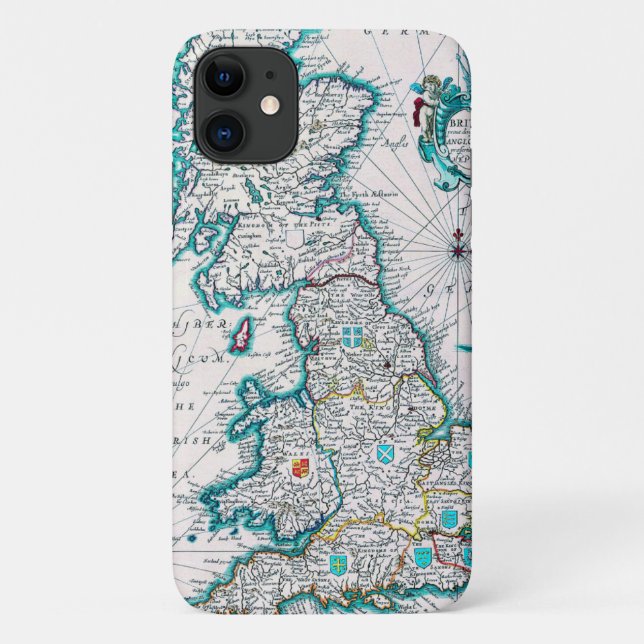 Sehr alte antike Karte von Britannien Case-Mate iPhone Hülle (Rückseite)