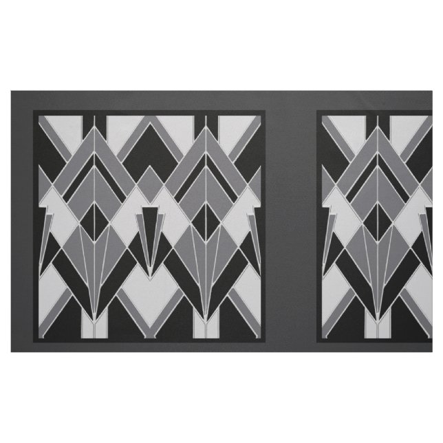Sehr Art Deco Stoffpanels - Schwarz/Grau Stoff (Fat Quarter (45,7 x 55,9 cm))