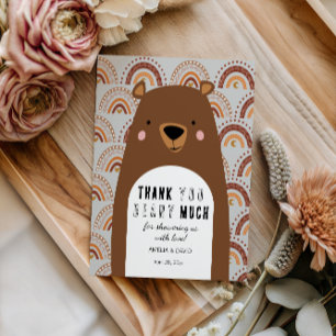 Sehr Bärig Wald Dankeschön Baby Shower Dankeskarte
