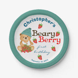 Sehr Berry Erster Geburtstag Erdbeeren Niedlich Cu Pappteller