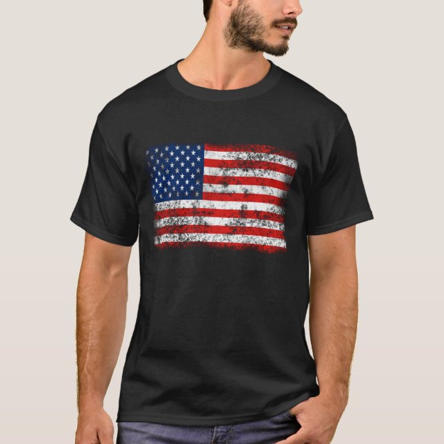 Sehr Cool beängstigende amerikanische Flagge T-Shirt (Vorderseite)