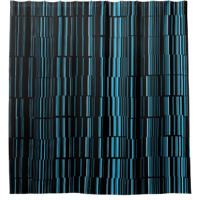 Sehr Cool, modern, blau gestreift Duschvorhang (Vorderseite)