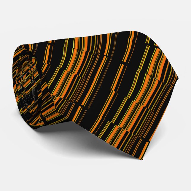 Sehr Cool Modern Orange Gestreift Krawatte (Gerollt)