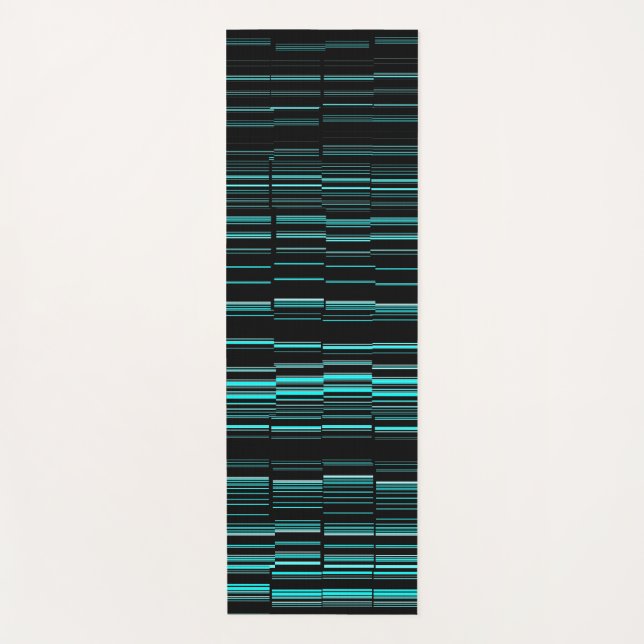 Sehr Cool Moderne Aquamarin gestreifte Streifen Yogamatte (Vorderseite)