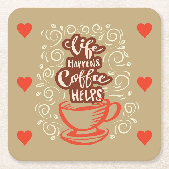 Sehr Cool und Cute Kaffee oder Java Rechteckiger Pappuntersetzer (Vorderseite)