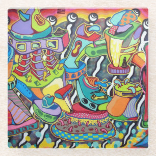 Sehr Cool und farbenfroh Graffiti Street Art Glasuntersetzer