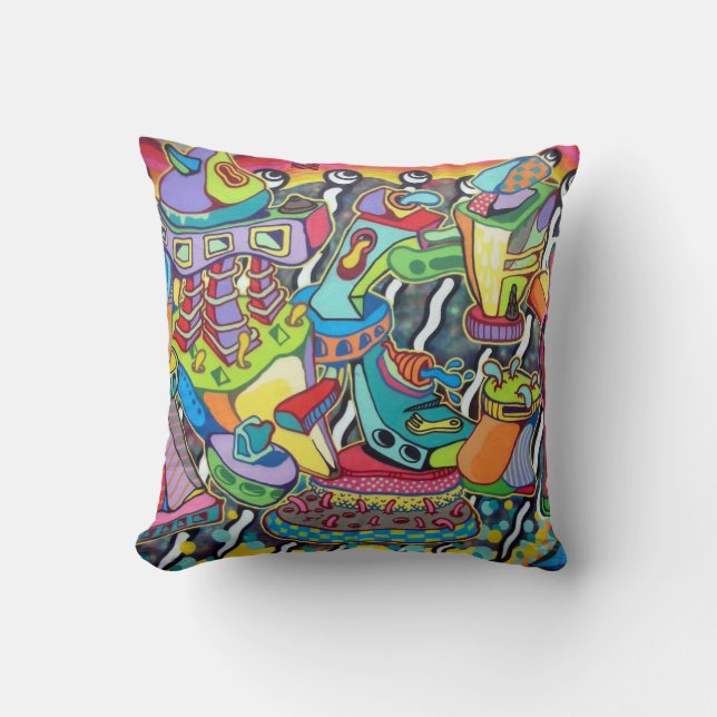 Sehr Cool und farbenfroh Graffiti Street Art Kissen (Vorderseite)