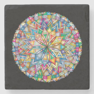 Sehr Cool und farbenfroh Mandala Steinuntersetzer
