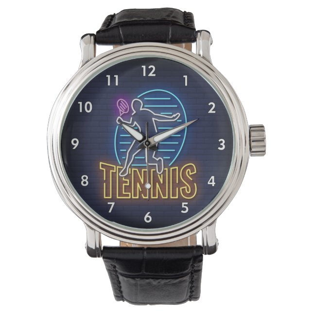 Sehr Cool und farbenfroh, simuliert Neon Tennis Armbanduhr (Vorderseite)