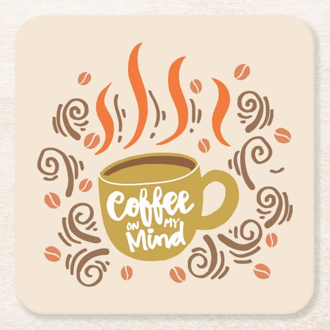 Sehr cool und süßer Kaffee oder Java Rechteckiger Pappuntersetzer (Vorderseite)