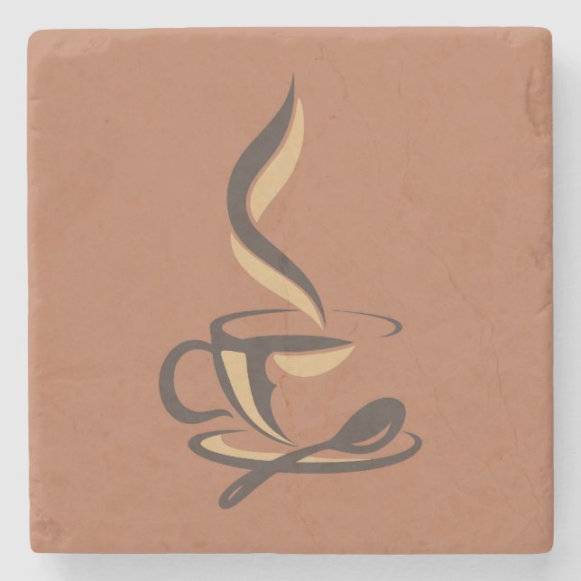 Sehr cool und süßer Kaffee oder Java Steinuntersetzer (Vorderseite)