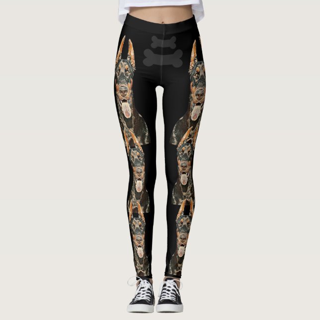 Sehr Coole Black Doberman Pinscher Leggings (Vorderseite)