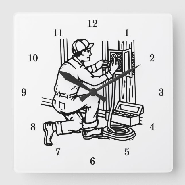 Sehr Coole elektrische Wall-Uhr Quadratische Wanduhr (Vorderseite)