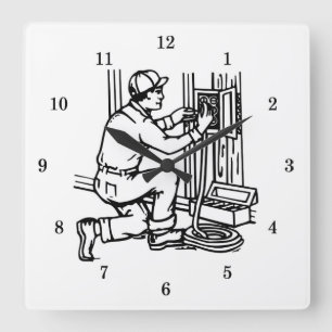 Sehr Coole elektrische Wandsperre Quadratische Wanduhr