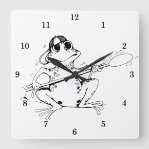 Sehr Coole Froschsäulenhalterung Quadratische Wanduhr