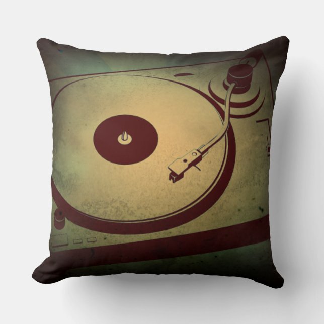 Sehr Coole Grunge Retro Record Player Turntable Kissen (Vorderseite)
