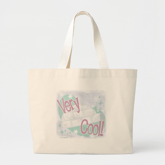 Sehr Coole Iglu Cartoon Slogan-Illustration Jumbo Stoffbeutel (Vorne)