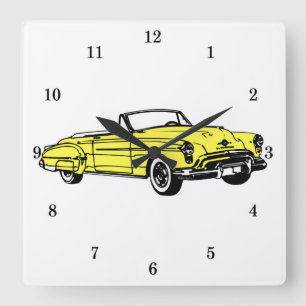 Sehr coole klassische Automobil-Wanduhr Quadratische Wanduhr