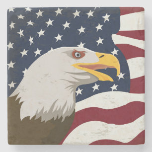 Sehr Cooler Adler und USA Flag Stone Untersetzer