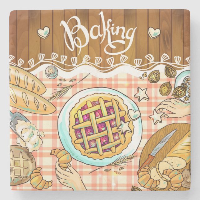 Sehr Cooler Backkuchen Stone Untersetzer (Vorderseite)