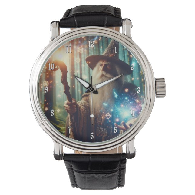 Sehr Cooler und farbenfroher Zauberer Armbanduhr (Vorderseite)