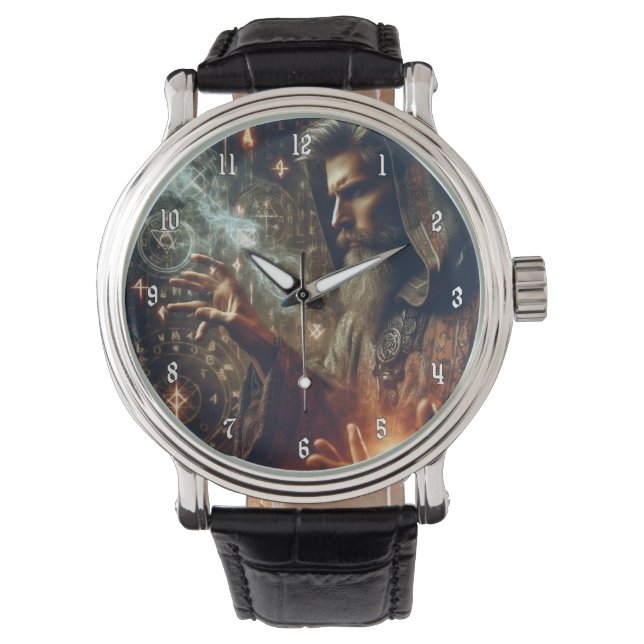 Sehr Cooler und farbenfroher Zauberer Armbanduhr (Vorderseite)