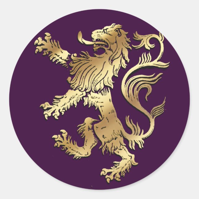 Sehr cooler Wappen-Löwe zum Schenkeln Runder Aufkleber (Vorderseite)