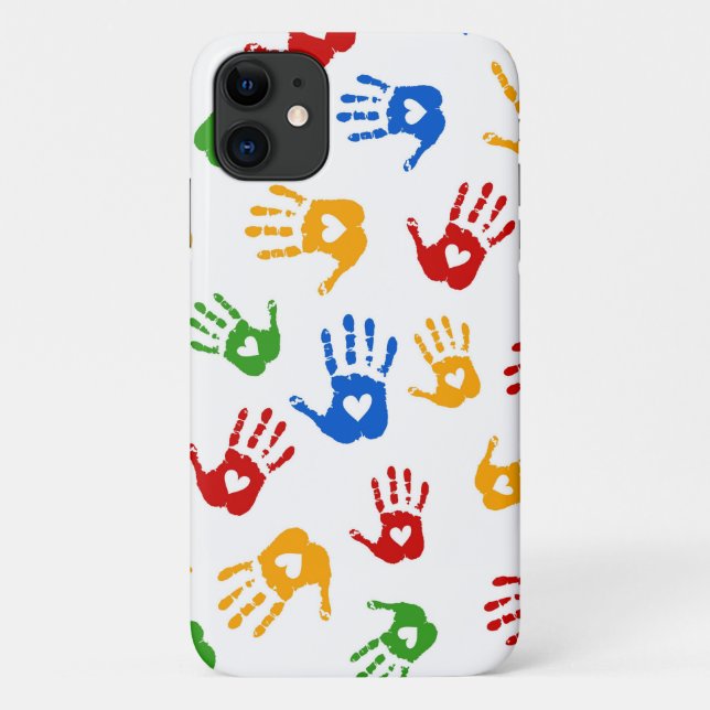 Sehr Cooles Abstraktes Herz in Palm iPhone Case (Rückseite)