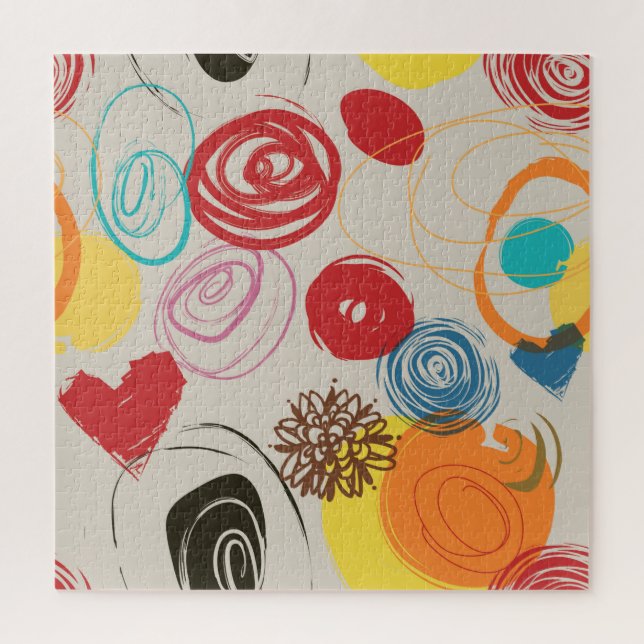 Sehr Cooles Abstraktes Scribble Jigsaw Puzzle (Vertikal)