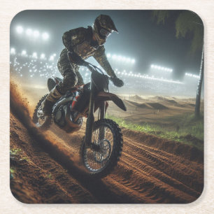 Sehr Cooles digitales Rendering bei MotoCross Rechteckiger Pappuntersetzer