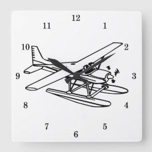 Sehr Cooles Flugzeug auf der Wandsperre Quadratische Wanduhr