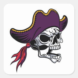 Sehr Cooles Halloween-Piratenaufkleber-Set Quadratischer Aufkleber