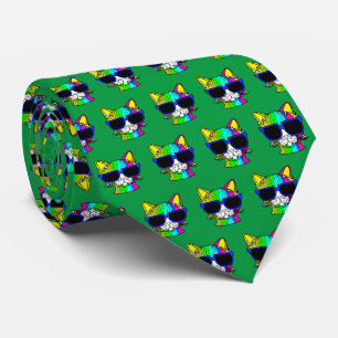 Sehr Cooles Rainbow Cat Pattern auf Green Krawatte
