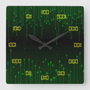 Sehr Cooles und kreatives Binärsystem Quadratische Wanduhr