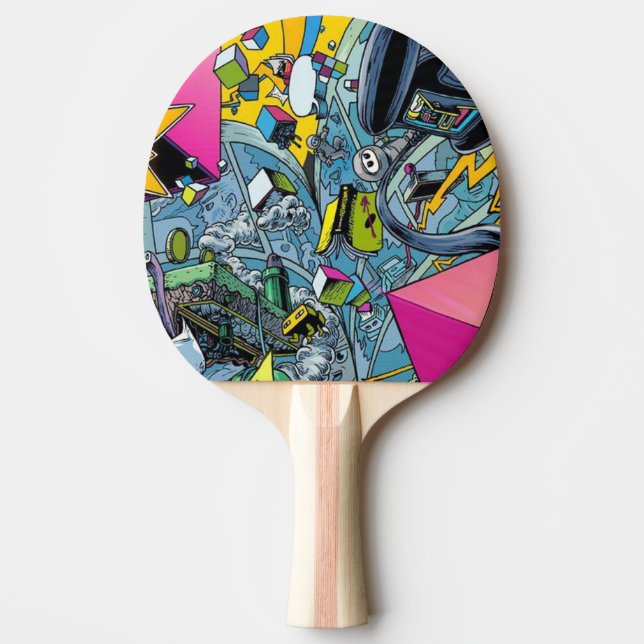 Sehr Cooles Videospiel Graffiti Tischtennis Schläger (Vorderseite)